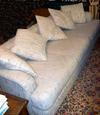 WHITE COUCH 8 ft/6 pillows- good condition - 40" wide - sleeping couch? - $100