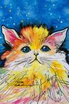"Hector" - Cosmic Cat art by Renee Ekleberry