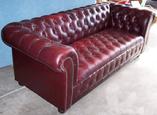 Vintage Red Leather Couch -