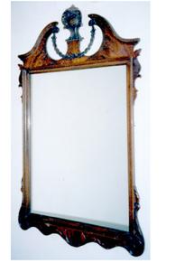 Antique mirror with pineapple top - 27" wide - 43" tall