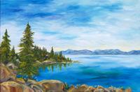 Lake Tahoe Sierra Art Painting by Renee Ekleberry
